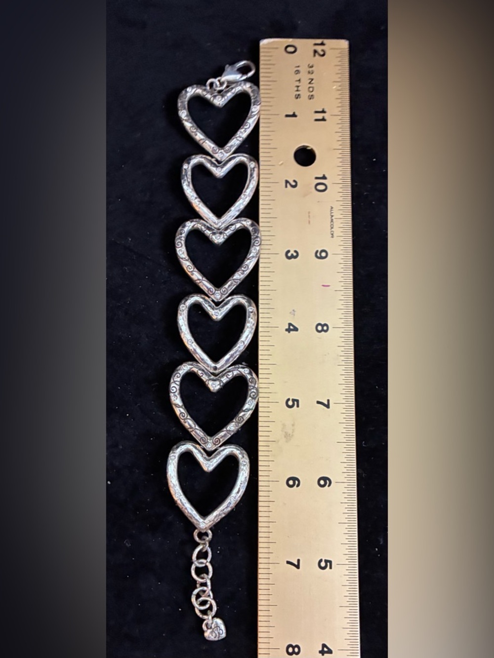 Brighton EUC Callie Love Heart Bracelet Antique silver tone - Picture 7 of 10